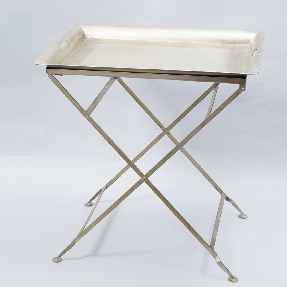METALL KLAPPTISCH H 80CM SILBER